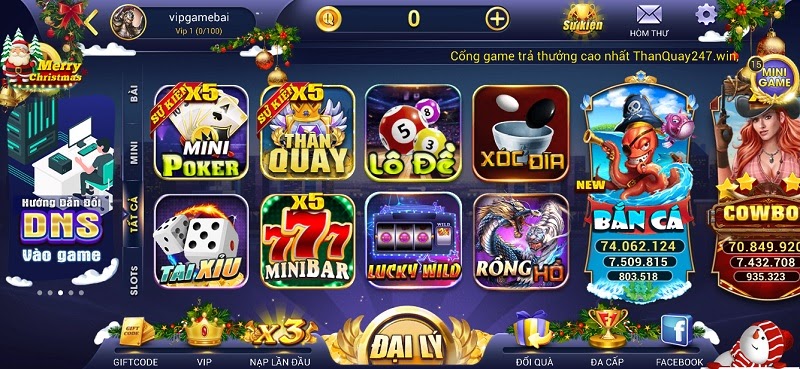 Giao diện ThanQuay247