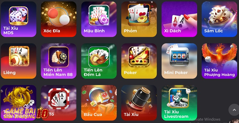 Thể loại game bài đa dạng, đầy màu sắc với số lượng game khủng